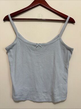 Levi's Pale Blue Ribbed Camisole with Center Bow